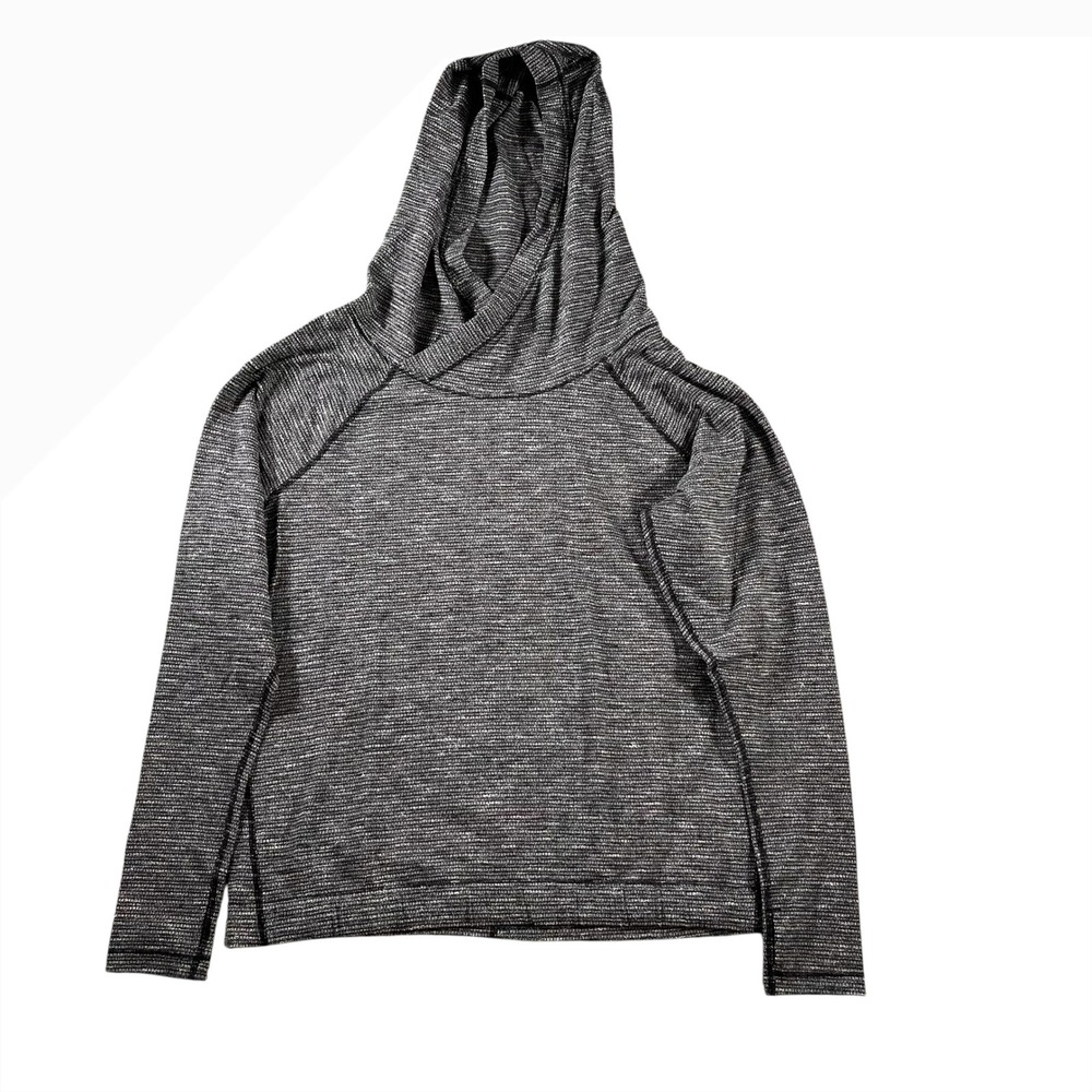 Lululemon Black/White Hooded Healthy Heart Pullover II Size Approximately Size 4